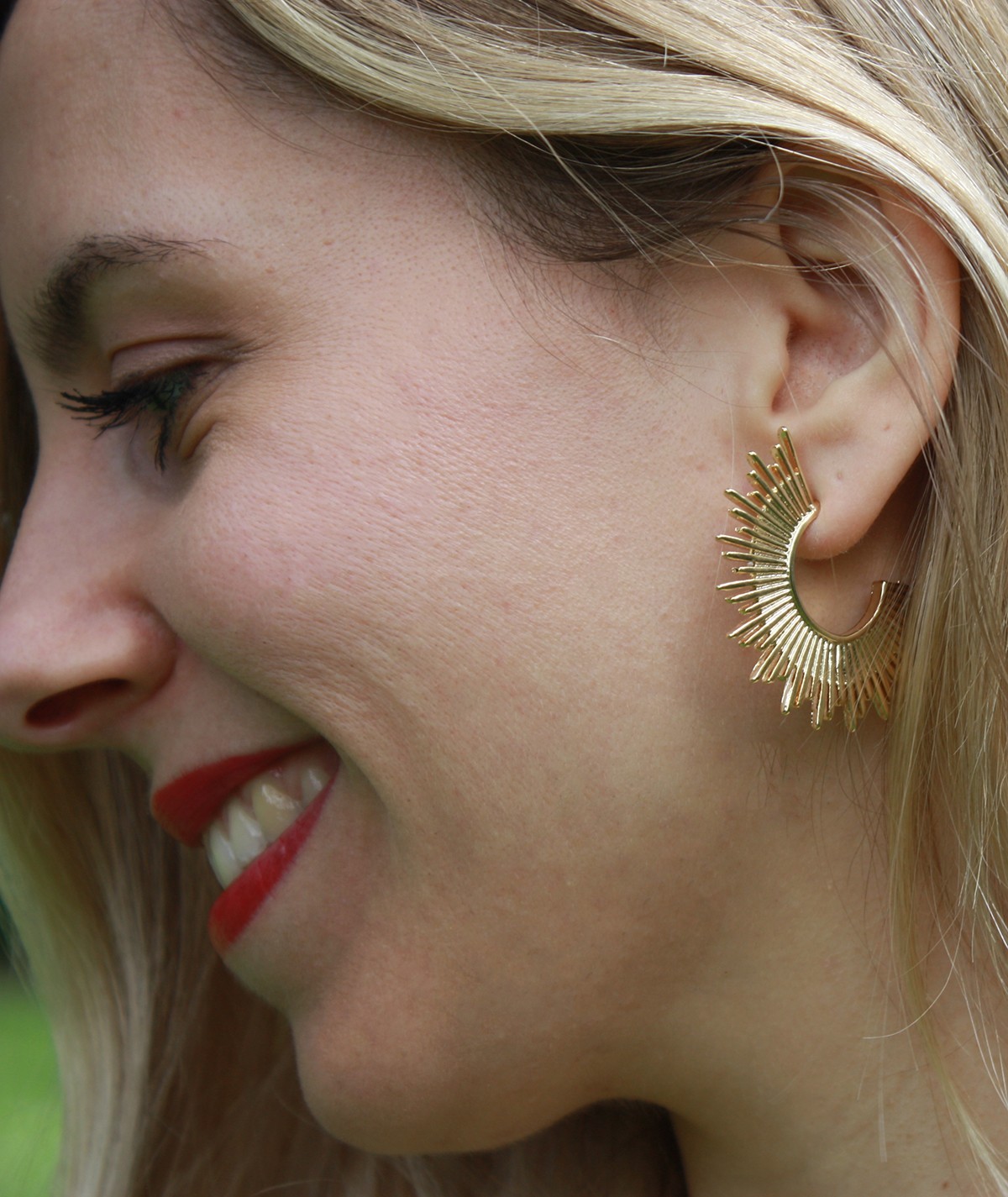 Boucles d'oreilles Soleil en laiton doré