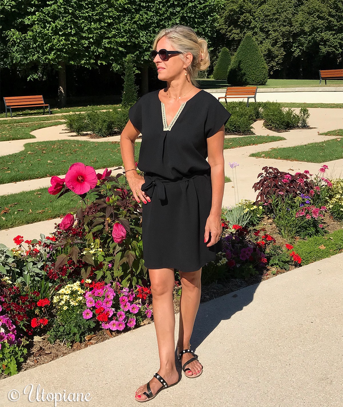Robe noire Elisa en polyester