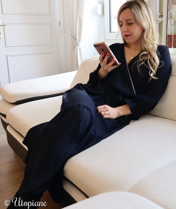 Robe Agathe bleu marine Utopiane vegan